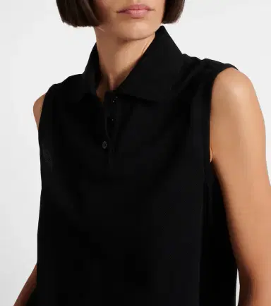 Saint Laurent Cassandre cotton piqué top | Thumbnail 2 Saint Laurent Cassandre cotton piqué top | Thumbnail 2
