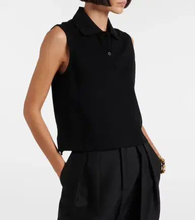 Saint Laurent Cassandre cotton piqué top | Thumbnail 4 Saint Laurent Cassandre cotton piqué top | Thumbnail 4