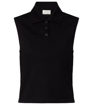 Saint Laurent Cassandre cotton piqué top | Thumbnail 1 Saint Laurent Cassandre cotton piqué top | Thumbnail 1