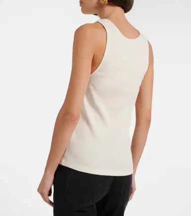 Saint Laurent Cassandre ribbed-knit cotton tank top | Thumbnail 4 Saint Laurent Cassandre ribbed-knit cotton tank top | Thumbnail 4