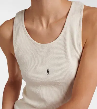 Saint Laurent Cassandre ribbed-knit cotton tank top | Thumbnail 5 Saint Laurent Cassandre ribbed-knit cotton tank top | Thumbnail 5