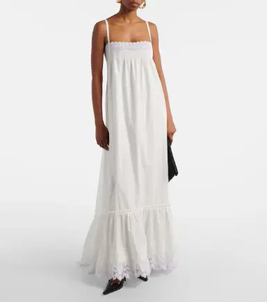 Saint Laurent Embroidered cotton poplin maxi dress | Thumbnail 2 Saint Laurent Embroidered cotton poplin maxi dress | Thumbnail 2