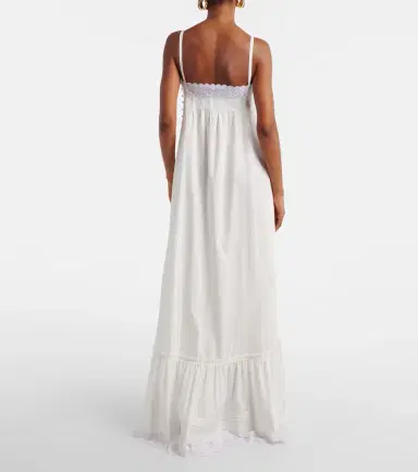 Saint Laurent Embroidered cotton poplin maxi dress | Thumbnail 3 Saint Laurent Embroidered cotton poplin maxi dress | Thumbnail 3