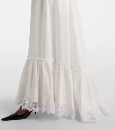 Saint Laurent Embroidered cotton poplin maxi dress | Thumbnail 4 Saint Laurent Embroidered cotton poplin maxi dress | Thumbnail 4