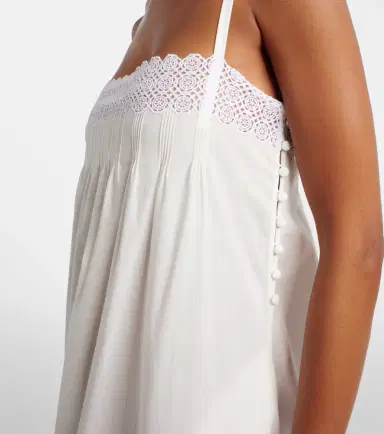 Saint Laurent Embroidered cotton poplin maxi dress | Thumbnail 6 Saint Laurent Embroidered cotton poplin maxi dress | Thumbnail 6