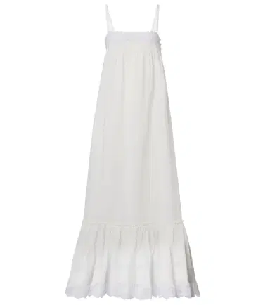 Saint Laurent Embroidered cotton poplin maxi dress | Thumbnail 1 Saint Laurent Embroidered cotton poplin maxi dress | Thumbnail 1