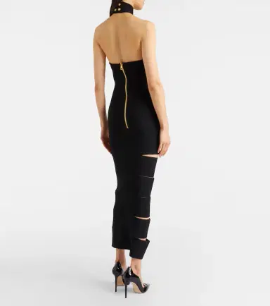 Balmain Cutout ribbed-knit gown | Thumbnail 3 Balmain Cutout ribbed-knit gown | Thumbnail 3