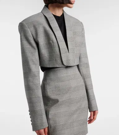 Balmain Houndstooth cropped wool-blend blazer | Thumbnail 2 Balmain Houndstooth cropped wool-blend blazer | Thumbnail 2