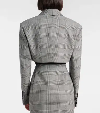 Balmain Houndstooth cropped wool-blend blazer | Thumbnail 5 Balmain Houndstooth cropped wool-blend blazer | Thumbnail 5