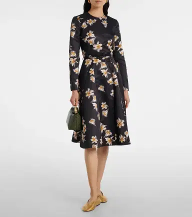 Emilia Wickstead Uccellina floral duchess satin midi dress | Thumbnail 2 Emilia Wickstead Uccellina floral duchess satin midi dress | Thumbnail 2
