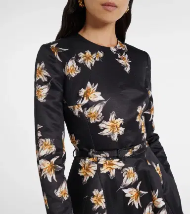 Emilia Wickstead Uccellina floral duchess satin midi dress | Thumbnail 3 Emilia Wickstead Uccellina floral duchess satin midi dress | Thumbnail 3