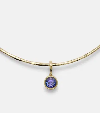 Octavia Elizabeth Olivia 18kt gold pendant choker with diamonds and tanzanite | Thumbnail 3 Octavia Elizabeth Olivia 18kt gold pendant choker with diamonds and tanzanite | Thumbnail 3