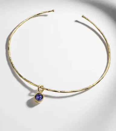 Octavia Elizabeth Olivia 18kt gold pendant choker with diamonds and tanzanite | Thumbnail 6 Octavia Elizabeth Olivia 18kt gold pendant choker with diamonds and tanzanite | Thumbnail 6