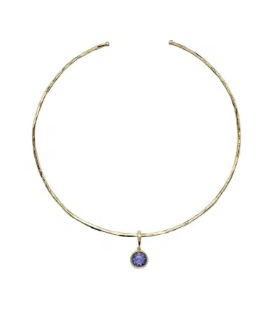 Octavia Elizabeth Olivia 18kt gold pendant choker with diamonds and tanzanite | Thumbnail 1 Octavia Elizabeth Olivia 18kt gold pendant choker with diamonds and tanzanite | Thumbnail 1