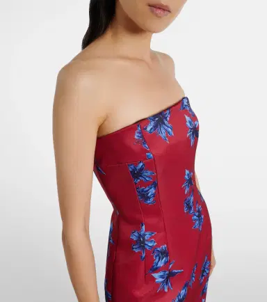 Emilia Wickstead Leila floral duchess satin midi dress | Thumbnail 4 Emilia Wickstead Leila floral duchess satin midi dress | Thumbnail 4