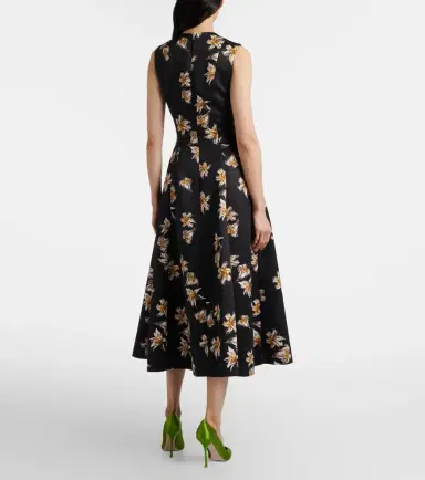 Emilia Wickstead Mara floral duchess satin midi dress | Thumbnail 2 Emilia Wickstead Mara floral duchess satin midi dress | Thumbnail 2