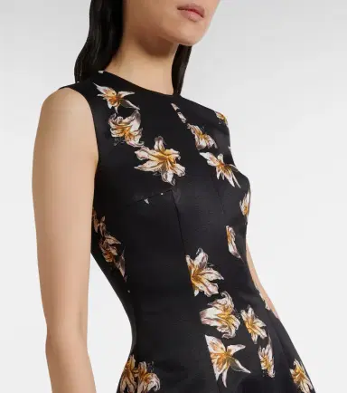 Emilia Wickstead Mara floral duchess satin midi dress | Thumbnail 3 Emilia Wickstead Mara floral duchess satin midi dress | Thumbnail 3
