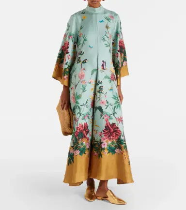 La DoubleJ Magnifico floral silk twill maxi dress | Thumbnail 5 La DoubleJ Magnifico floral silk twill maxi dress | Thumbnail 5
