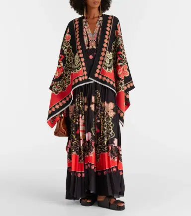 La DoubleJ Soul printed wool and silk poncho | Thumbnail 2 La DoubleJ Soul printed wool and silk poncho | Thumbnail 2