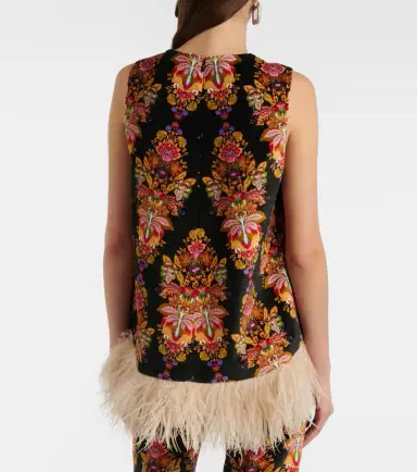 La DoubleJ La Scala feather-trimmed cotton top | Thumbnail 2 La DoubleJ La Scala feather-trimmed cotton top | Thumbnail 2