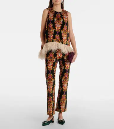 La DoubleJ La Scala feather-trimmed cotton top | Thumbnail 5 La DoubleJ La Scala feather-trimmed cotton top | Thumbnail 5