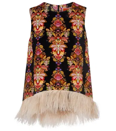 La DoubleJ La Scala feather-trimmed cotton top | Thumbnail 1 La DoubleJ La Scala feather-trimmed cotton top | Thumbnail 1