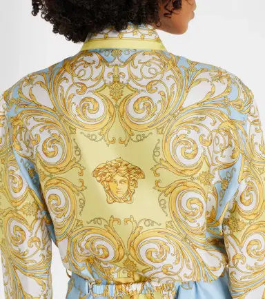 Versace Barocco silk twill midi dress | Thumbnail 3 Versace Barocco silk twill midi dress | Thumbnail 3