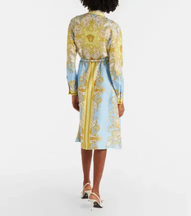 Versace Barocco silk twill midi dress | Thumbnail 5 Versace Barocco silk twill midi dress | Thumbnail 5