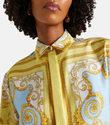 Versace Barocco silk twill midi dress | Thumbnail 7 Versace Barocco silk twill midi dress | Thumbnail 7