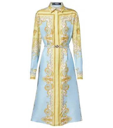 Versace Barocco silk twill midi dress | Thumbnail 1 Versace Barocco silk twill midi dress | Thumbnail 1