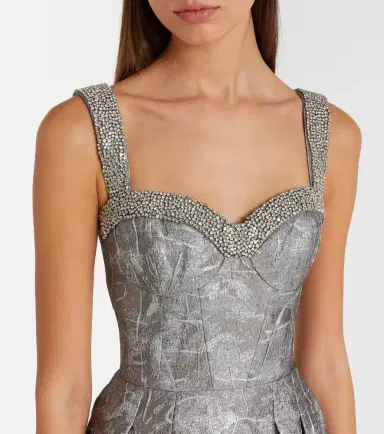 Rebecca Vallance Sterling metallic-effect jacquard cocktail dress | Thumbnail 2 Rebecca Vallance Sterling metallic-effect jacquard cocktail dress | Thumbnail 2