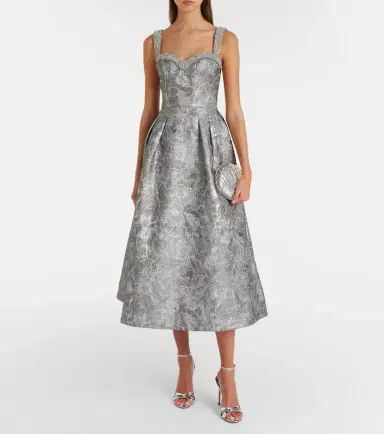 Rebecca Vallance Sterling metallic-effect jacquard cocktail dress | Thumbnail 3 Rebecca Vallance Sterling metallic-effect jacquard cocktail dress | Thumbnail 3