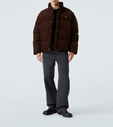 Prada Convertible cotton corduroy down jacket | Thumbnail 2 Prada Convertible cotton corduroy down jacket | Thumbnail 2
