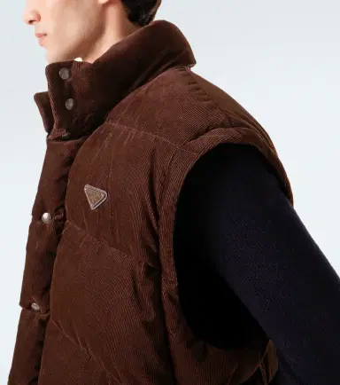 Prada Convertible cotton corduroy down jacket | Thumbnail 4 Prada Convertible cotton corduroy down jacket | Thumbnail 4