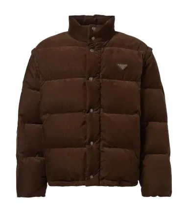 Prada Convertible cotton corduroy down jacket | Thumbnail 1 Prada Convertible cotton corduroy down jacket | Thumbnail 1