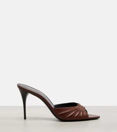 Saint Laurent Babylone Cassandre 90 leather mules | Thumbnail 3 Saint Laurent Babylone Cassandre 90 leather mules | Thumbnail 3