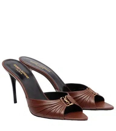 Saint Laurent Babylone Cassandre 90 leather mules | Thumbnail 1 Saint Laurent Babylone Cassandre 90 leather mules | Thumbnail 1
