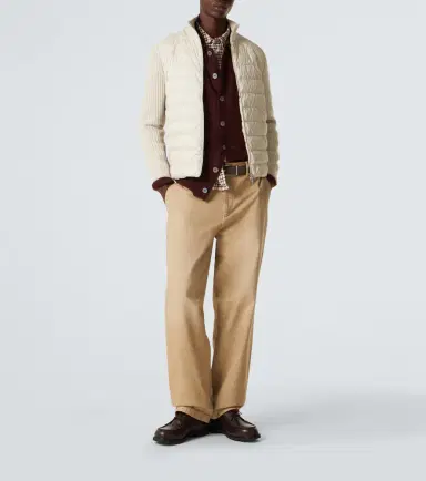 Moncler Down-paneled wool-trimmed zip-up cardigan | Thumbnail 6 Moncler Down-paneled wool-trimmed zip-up cardigan | Thumbnail 6