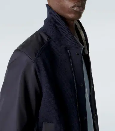 Moncler Ribbed-knit technical varsity jacket | Thumbnail 3 Moncler Ribbed-knit technical varsity jacket | Thumbnail 3