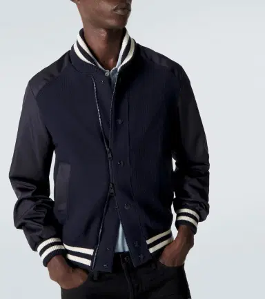 Moncler Ribbed-knit technical varsity jacket | Thumbnail 7 Moncler Ribbed-knit technical varsity jacket | Thumbnail 7