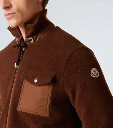 Moncler Down-paneled teddy cardigan | Thumbnail 4 Moncler Down-paneled teddy cardigan | Thumbnail 4