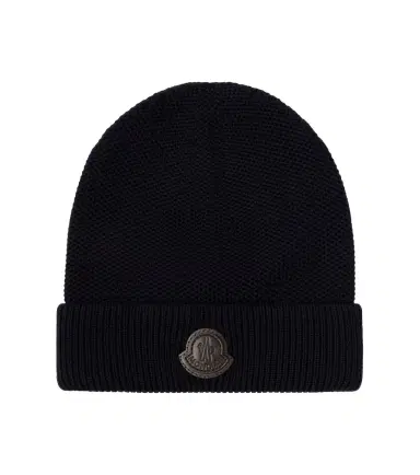 Moncler Logo virgin wool beanie | Thumbnail 1 Moncler Logo virgin wool beanie | Thumbnail 1