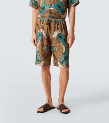 Dolce & Gabbana Printed silk twill shorts | Thumbnail 2 Dolce & Gabbana Printed silk twill shorts | Thumbnail 2