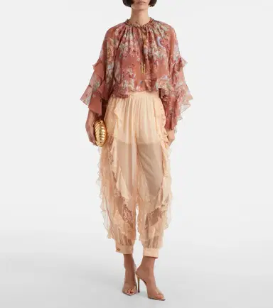 Zimmermann Rebellion Splice ruffled silk tapered pants | Thumbnail 4 Zimmermann Rebellion Splice ruffled silk tapered pants | Thumbnail 4