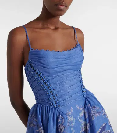 Zimmermann Rebellion linen and silk bustier dress | Thumbnail 4 Zimmermann Rebellion linen and silk bustier dress | Thumbnail 4
