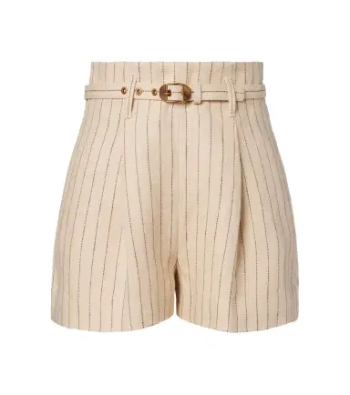 Zimmermann Striped belted linen shorts | Thumbnail 1 Zimmermann Striped belted linen shorts | Thumbnail 1