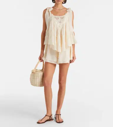 Zimmermann Awaken lace-trimmed cotton and silk shorts | Thumbnail 4 Zimmermann Awaken lace-trimmed cotton and silk shorts | Thumbnail 4
