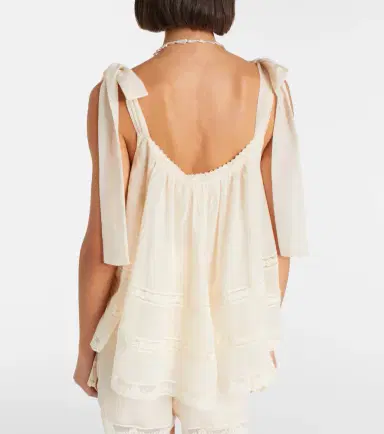 Zimmermann Awaken lace-trimmed cotton and silk top | Thumbnail 2 Zimmermann Awaken lace-trimmed cotton and silk top | Thumbnail 2
