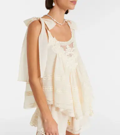 Zimmermann Awaken lace-trimmed cotton and silk top | Thumbnail 3 Zimmermann Awaken lace-trimmed cotton and silk top | Thumbnail 3