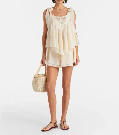 Zimmermann Awaken lace-trimmed cotton and silk top | Thumbnail 4 Zimmermann Awaken lace-trimmed cotton and silk top | Thumbnail 4